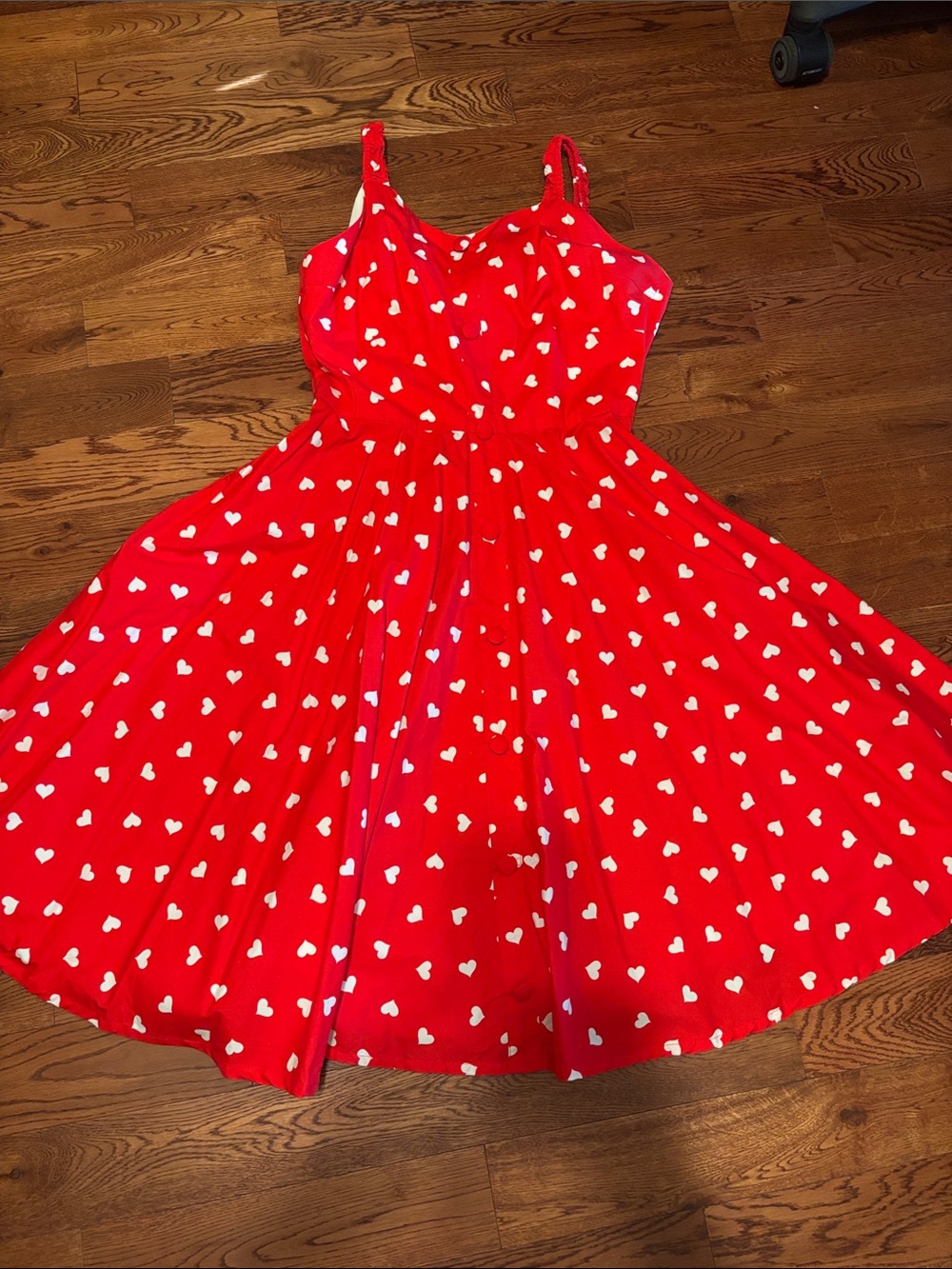 Magnolia Red Dress with White Heart Print